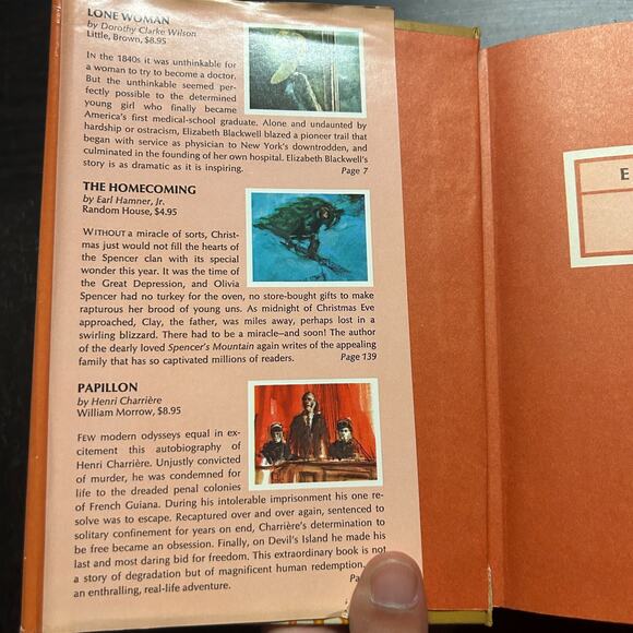 Reader's Digest Condensed Books Lone Woman Homecoming Papillon Whitewater - Picture 2 of 8